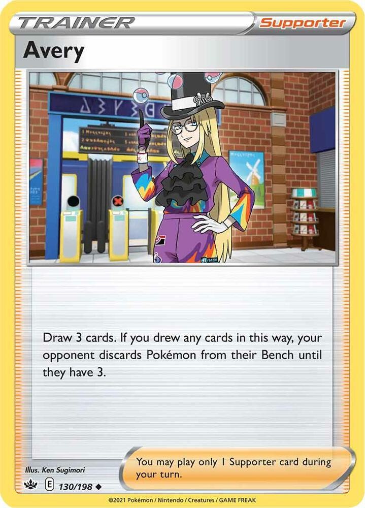 Avery 130/198 card from SWSH06: Chilling Reign