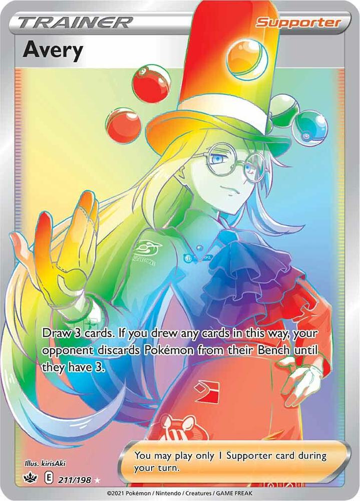Avery (Secret) 211/198 card from SWSH06: Chilling Reign