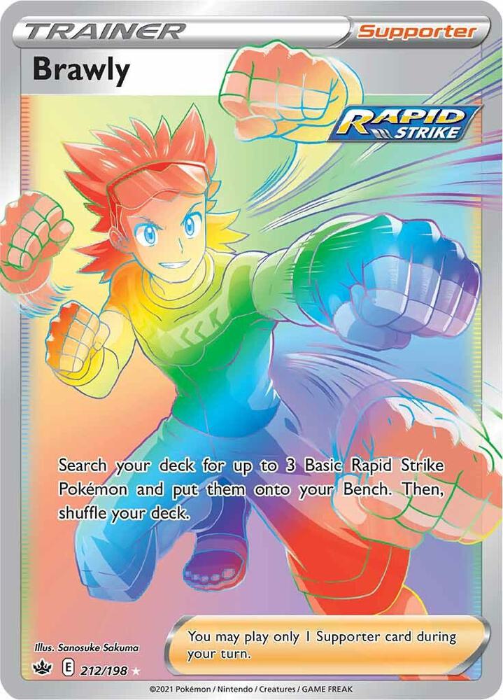 Brawly (Secret) 212/198 card from SWSH06: Chilling Reign