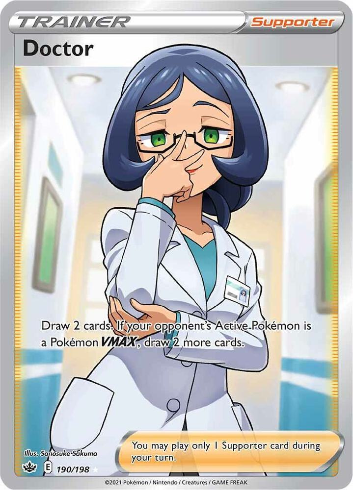 Doctor (Full Art) 190/198 card from SWSH06: Chilling Reign
