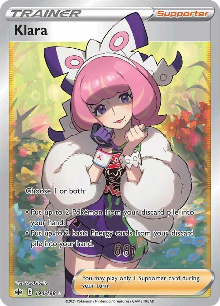 Klara (Full Art) 194/198 card from SWSH06: Chilling Reign