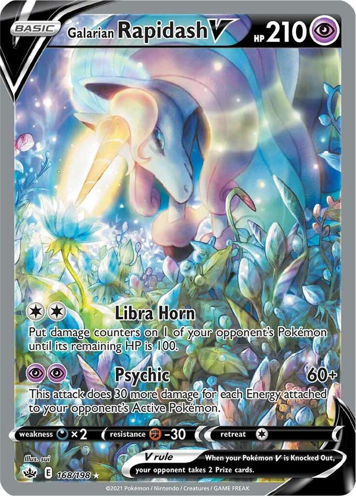 Galarian Rapidash V (Alternate Full Art) 168/198 card from SWSH06: Chilling Reign
