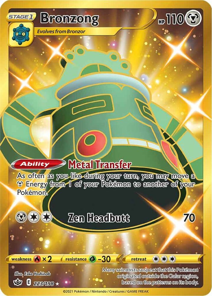 Bronzong (Secret) 223/198 card from SWSH06: Chilling Reign