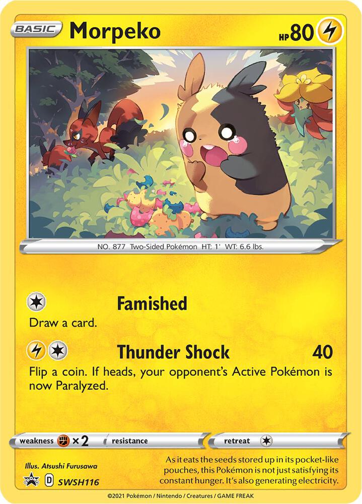 Morpeko SWSH116 card from SWSH: Sword & Shield Promo Cards