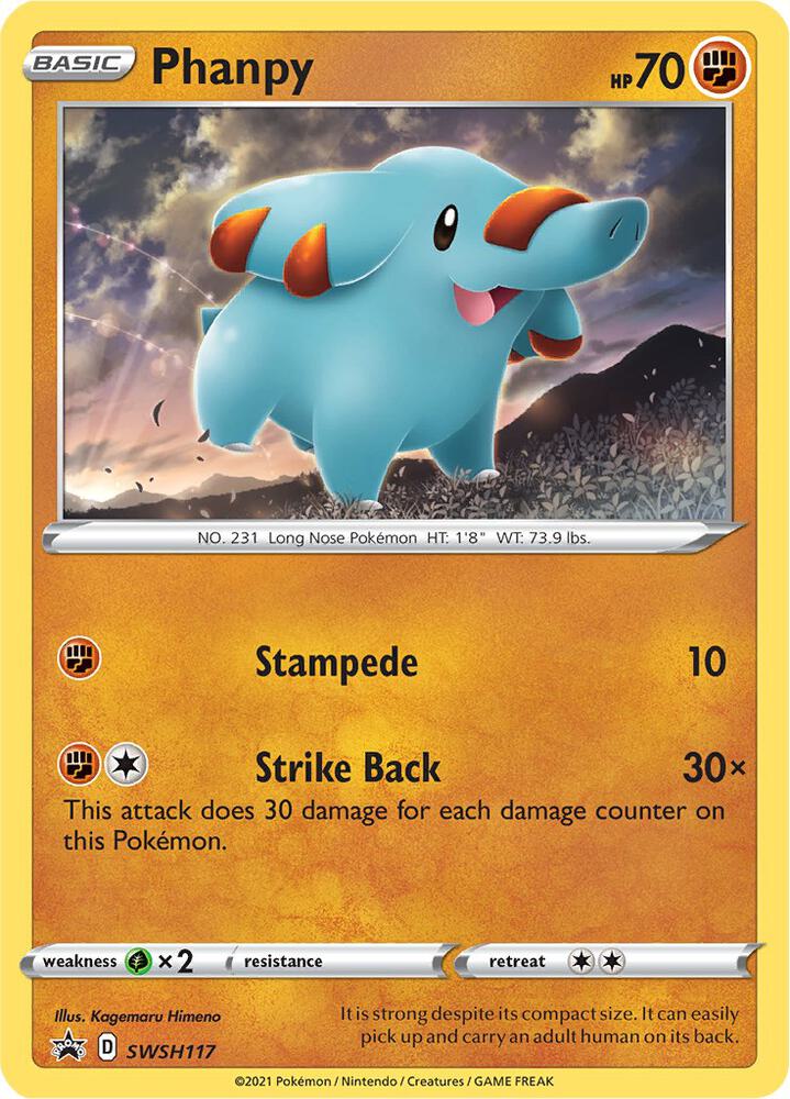 Phanpy SWSH117 card from SWSH: Sword & Shield Promo Cards
