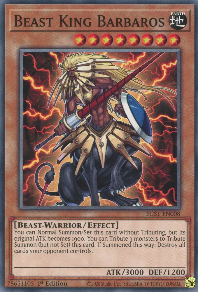Beast King Barbaros EGS1-EN008 card from Egyptian God Deck: Slifer the Sky Dragon