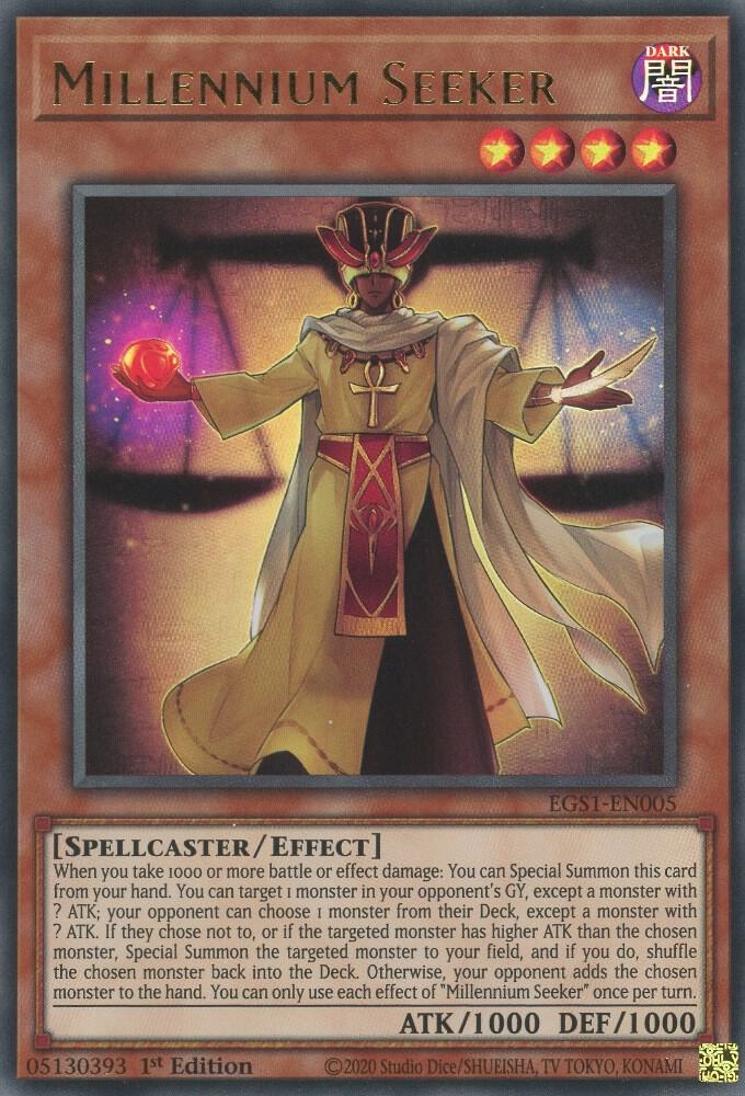 Millennium Seeker EGS1-EN005 card from Egyptian God Deck: Slifer the Sky Dragon