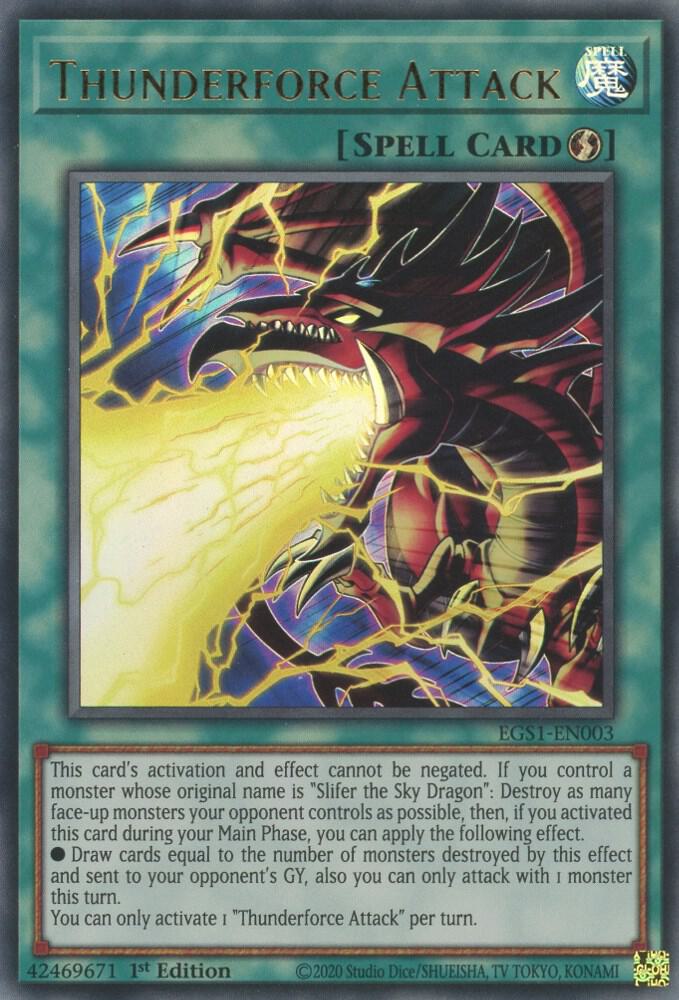 Thunderforce Attack EGS1-EN003 card from Egyptian God Deck: Slifer the Sky Dragon