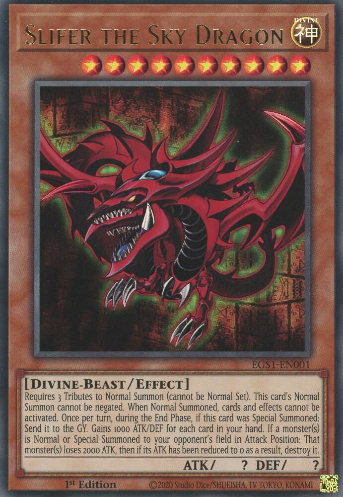 Slifer the Sky Dragon EGS1-EN001 card from Egyptian God Deck: Slifer the Sky Dragon