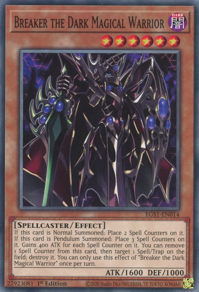 Breaker the Dark Magical Warrior EGS1-EN014 card from Egyptian God Deck: Slifer the Sky Dragon