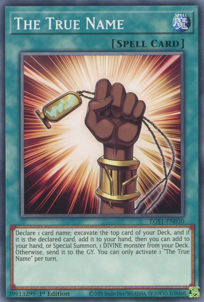 The True Name EGS1-EN030 card from Egyptian God Deck: Slifer the Sky Dragon