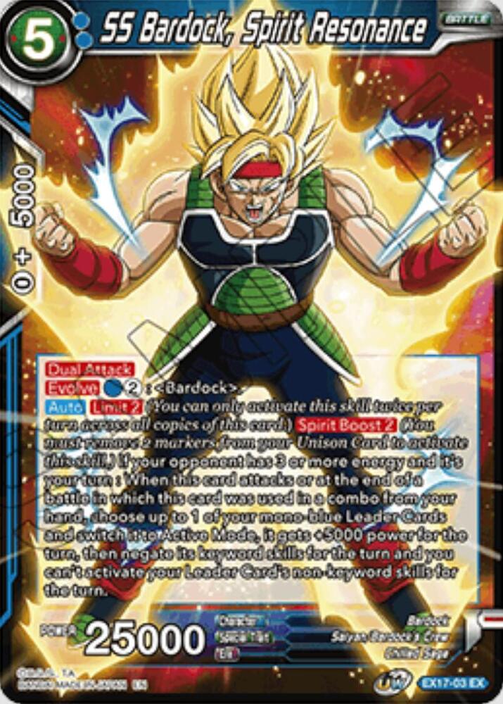 SS Bardock, Spirit Resonance EX17-03 card from Expansion Deck Box Set 17: Saiyan Boost