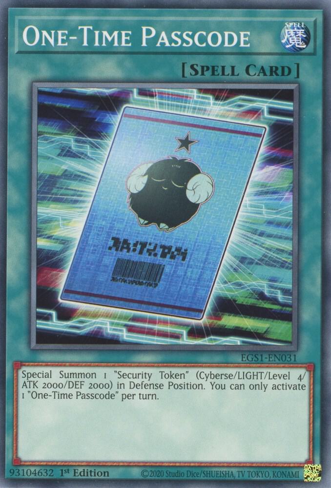 One-Time Passcode EGS1-EN031 card from Egyptian God Deck: Slifer the Sky Dragon