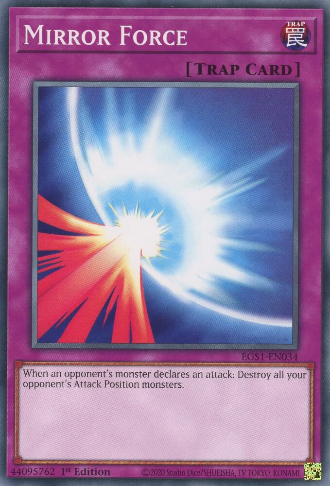 Mirror Force EGS1-EN034 card from Egyptian God Deck: Slifer the Sky Dragon