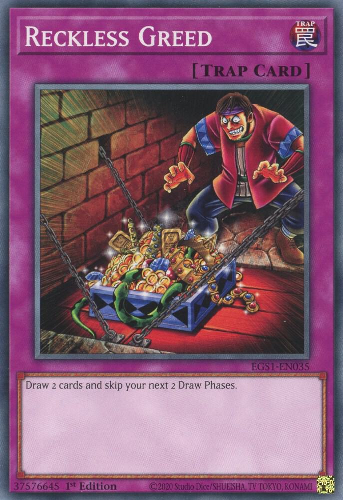 Reckless Greed EGS1-EN035 card from Egyptian God Deck: Slifer the Sky Dragon
