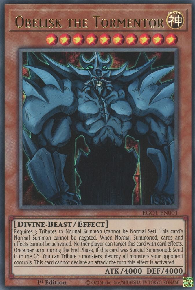 Obelisk the Tormentor EGO1-EN001 card from Egyptian God Deck: Obelisk the Tormentor