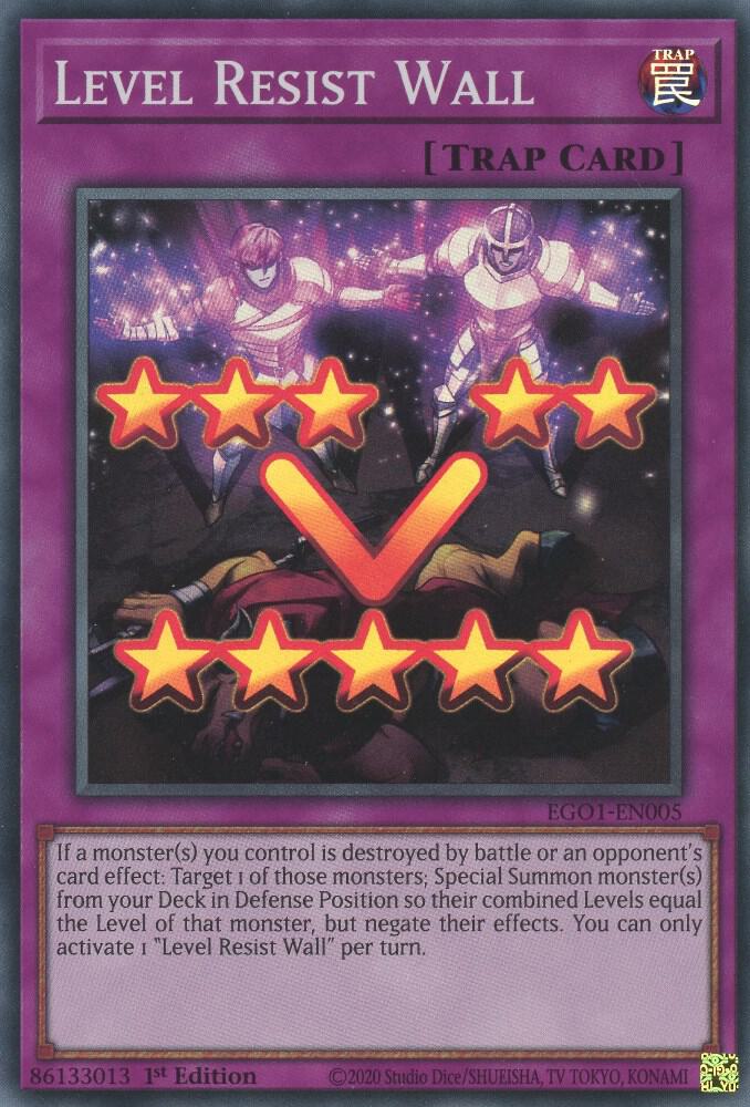 Level Resist Wall EGO1-EN005 card from Egyptian God Deck: Obelisk the Tormentor