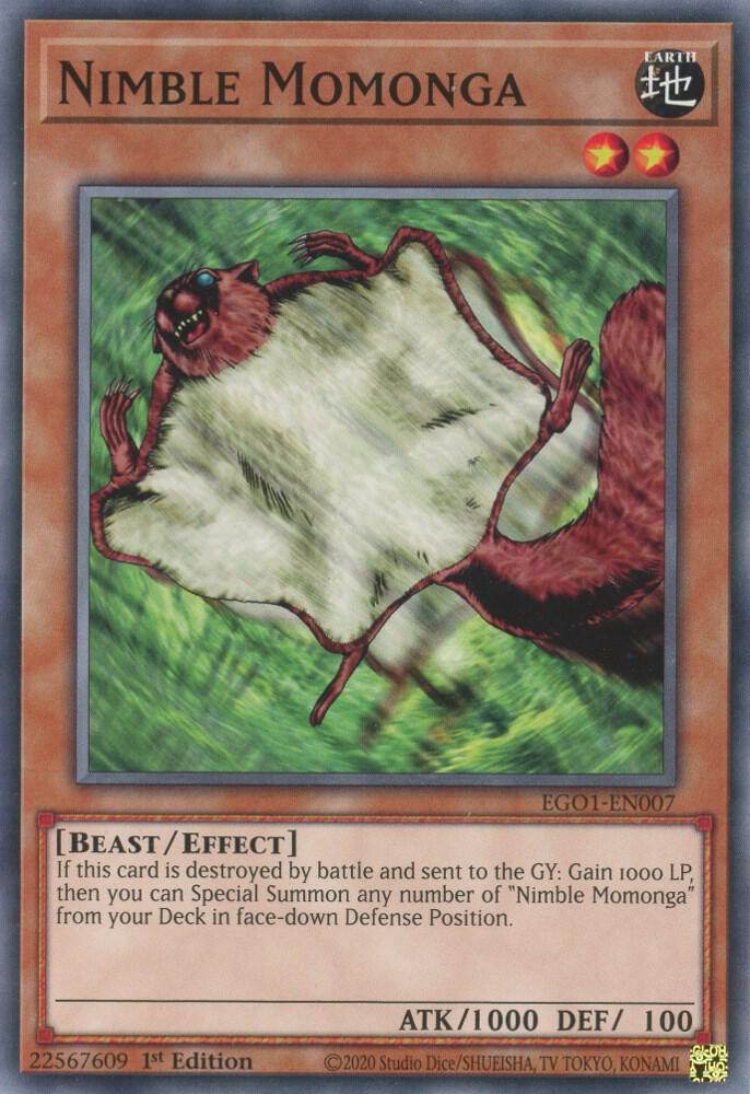 Nimble Momonga EGO1-EN007 card from Egyptian God Deck: Obelisk the Tormentor