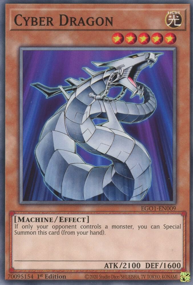 Cyber Dragon EGO1-EN009 card from Egyptian God Deck: Obelisk the Tormentor
