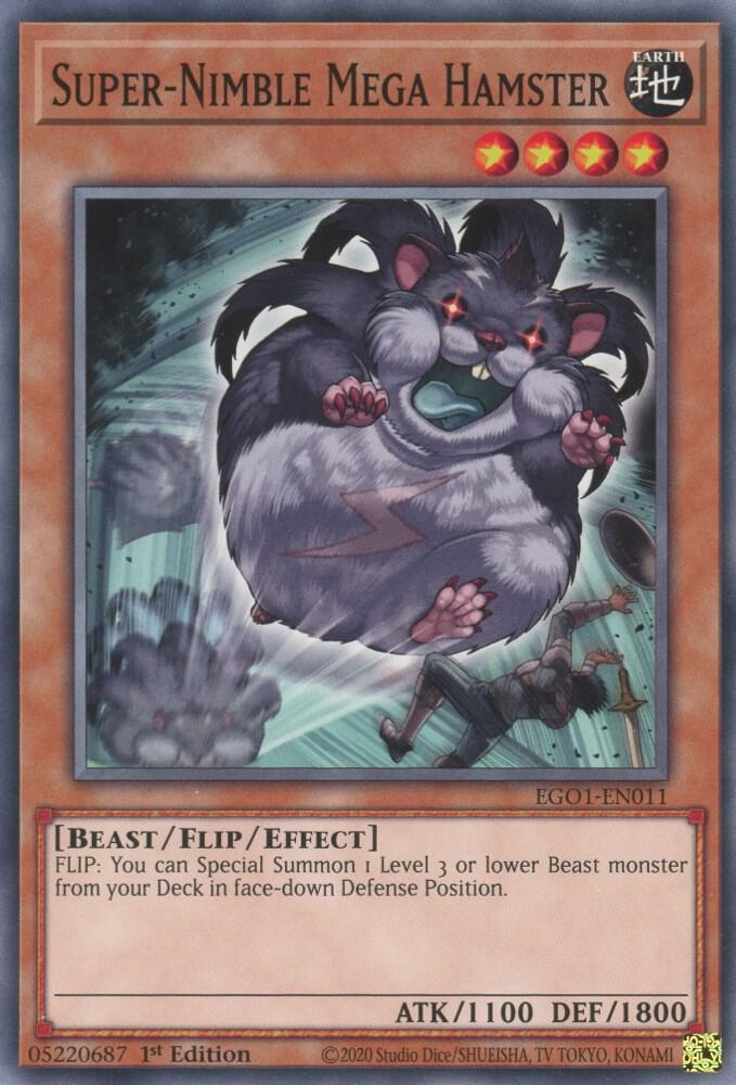 Super-Nimble Mega Hamster EGO1-EN011 card from Egyptian God Deck: Obelisk the Tormentor