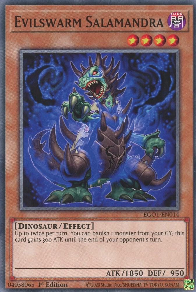 Evilswarm Salamandra EGO1-EN014 card from Egyptian God Deck: Obelisk the Tormentor