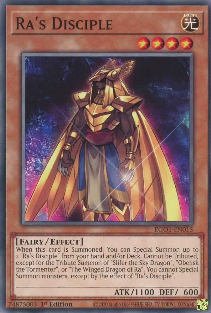 Ra's Disciple EGO1-EN015 card from Egyptian God Deck: Obelisk the Tormentor