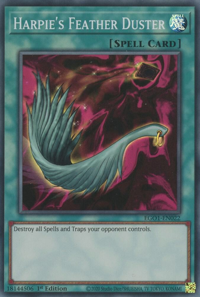 Harpie's Feather Duster EGO1-EN022 card from Egyptian God Deck: Obelisk the Tormentor