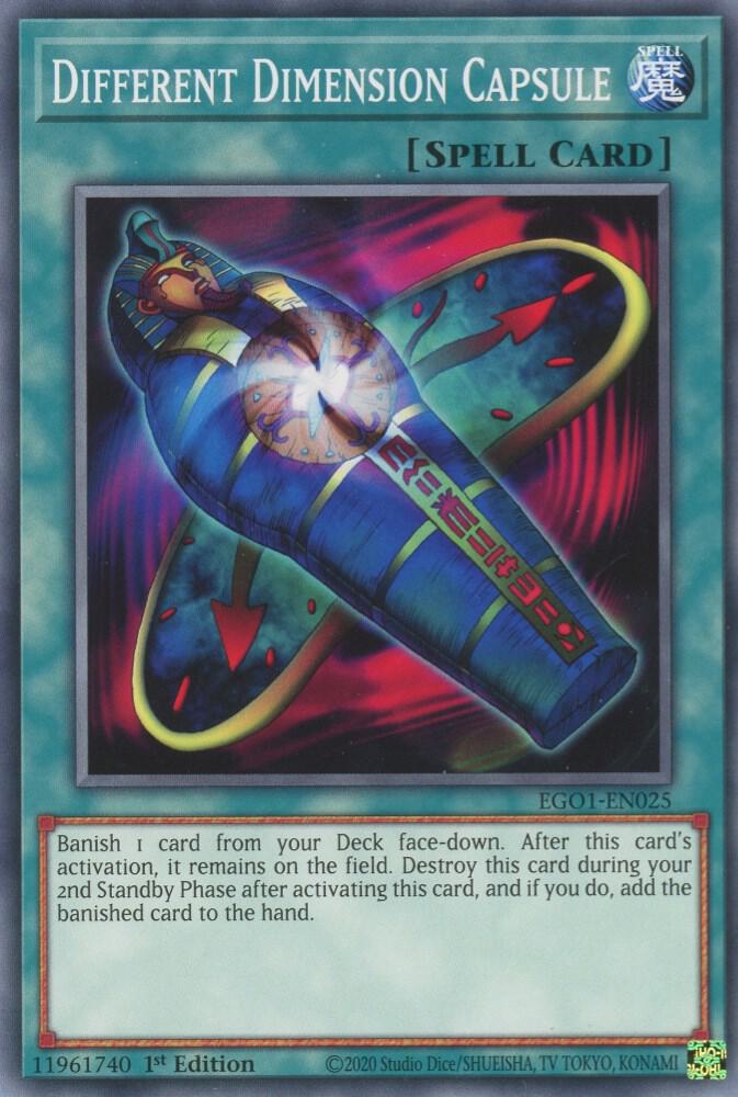 Different Dimension Capsule EGO1-EN025 card from Egyptian God Deck: Obelisk the Tormentor
