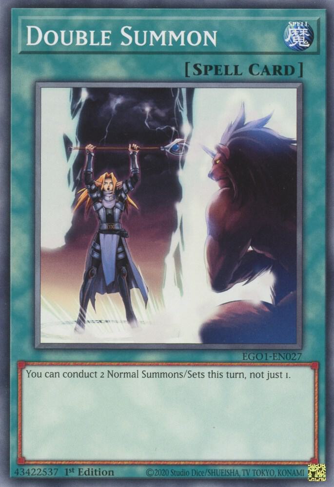 Double Summon EGO1-EN027 card from Egyptian God Deck: Obelisk the Tormentor