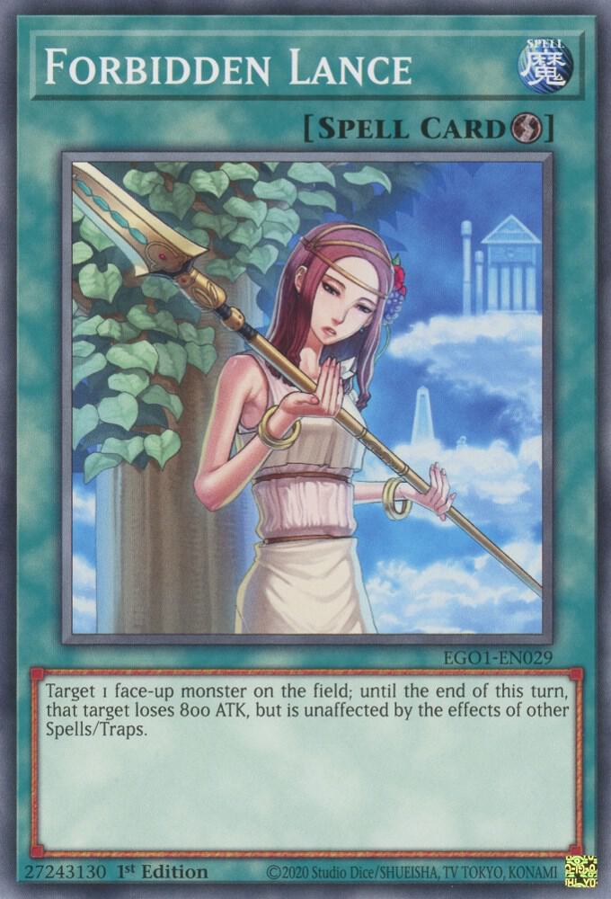 Forbidden Lance EGO1-EN029 card from Egyptian God Deck: Obelisk the Tormentor