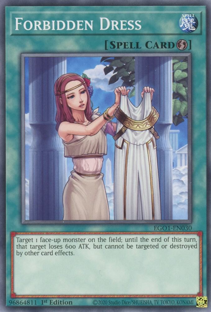 Forbidden Dress EGO1-EN030 card from Egyptian God Deck: Obelisk the Tormentor