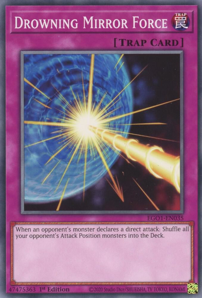 Drowning Mirror Force EGO1-EN035 card from Egyptian God Deck: Obelisk the Tormentor