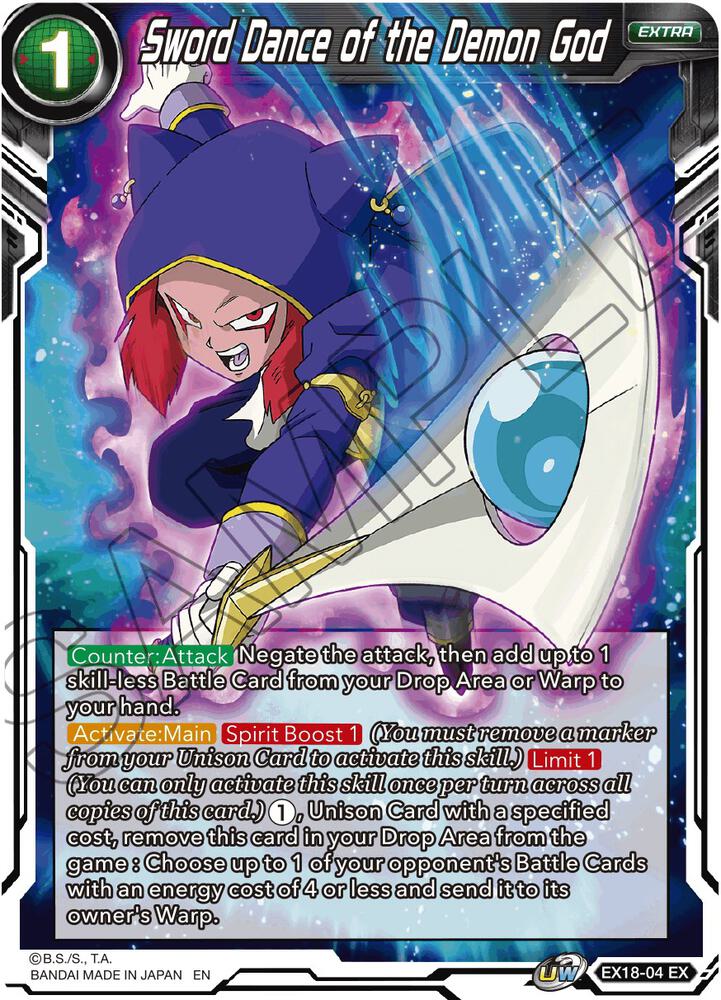 Sword Dance of the Demon God EX18-04 card from Expansion Deck Box Set 18: Namekian Boost