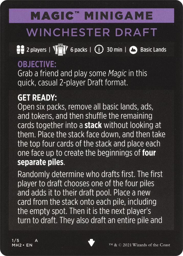 Magic Minigame: Winchester Draft 1 card from Modern Horizons 2