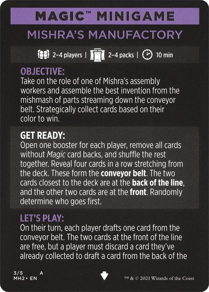 Magic Minigame: Mishra's Manufactory 3 card from Modern Horizons 2