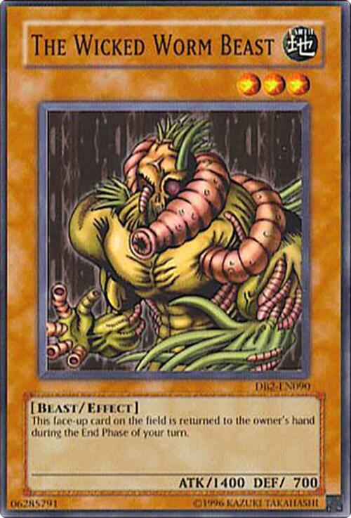 The Wicked Worm Beast DB2-EN090 card from Dark Beginning 2