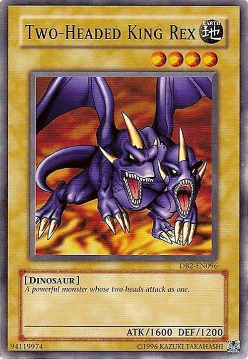 Two-Headed King Rex DB2-EN096 card from Dark Beginning 2