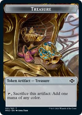 Treasure (021) // Zombie Double-Sided Token 21 // 6 card from Modern Horizons 2