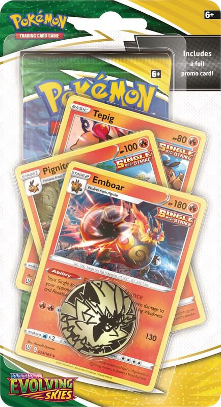 Evolving Skies Premium Checklane Blister [Emboar] card from SWSH07: Evolving Skies
