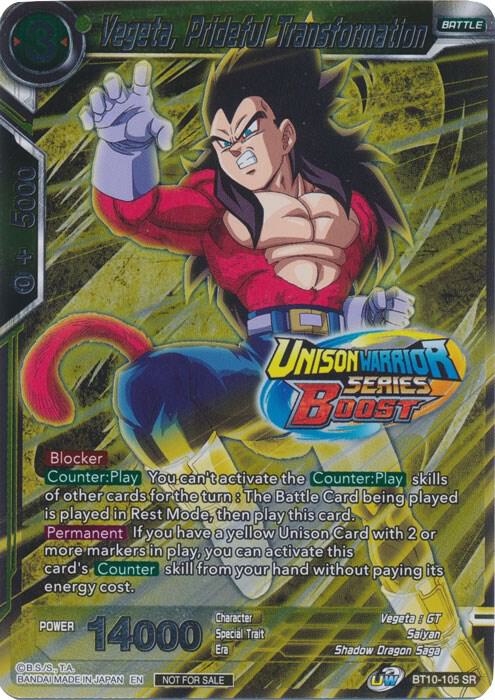 Vegeta, Prideful Transformation (Event Pack 08) BT10-105 card from Tournament Promotion Cards