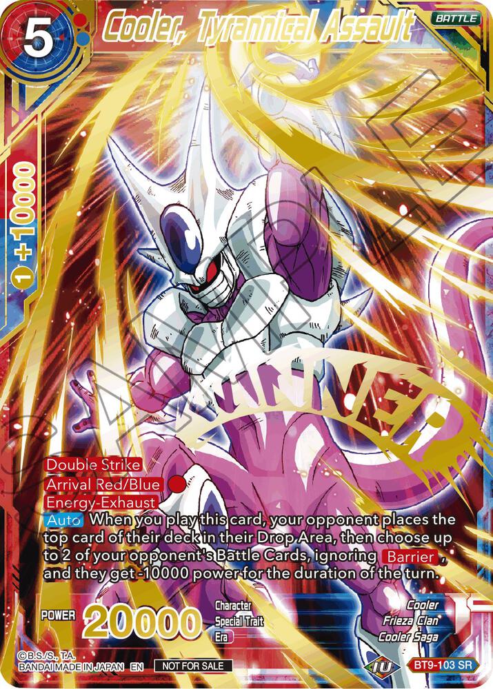 Cooler, Tyrannical Assault (Alternate Art Set 2021 Vol. 2) BT9-103 card from Tournament Promotion Cards