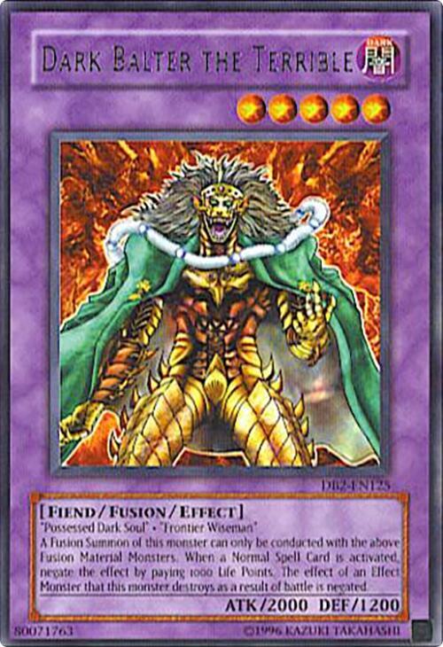 Dark Balter the Terrible DB2-EN125 card from Dark Beginning 2