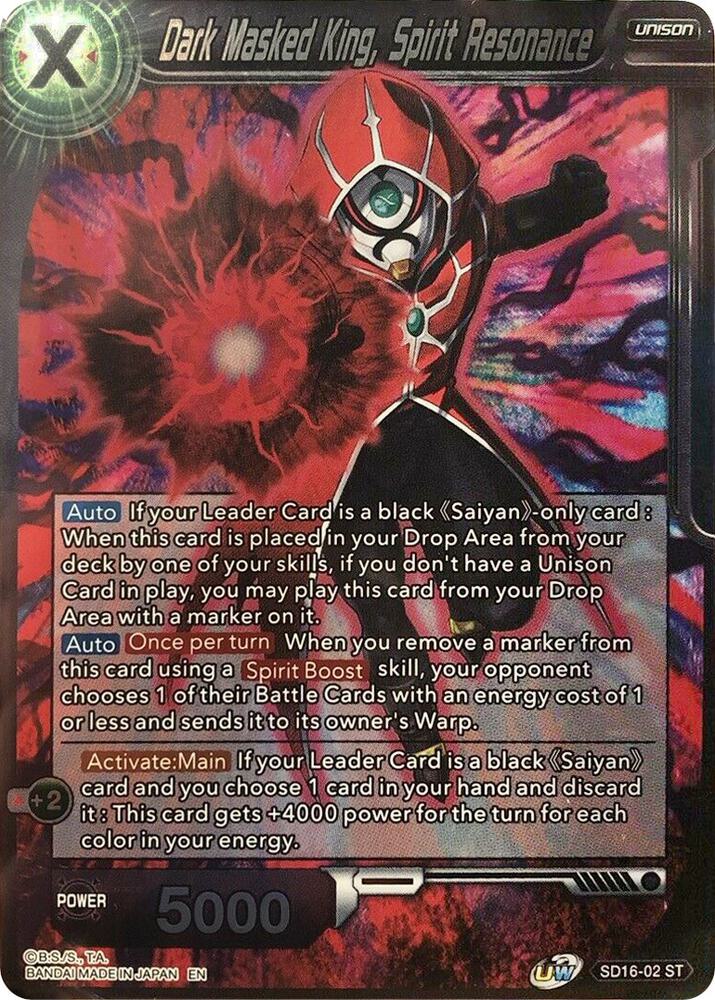 Dark Masked King, Spirit Resonance SD16-02 card from Cross Spirits