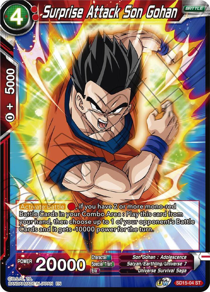 Surprise Attack Son Gohan SD15-04 card from Cross Spirits