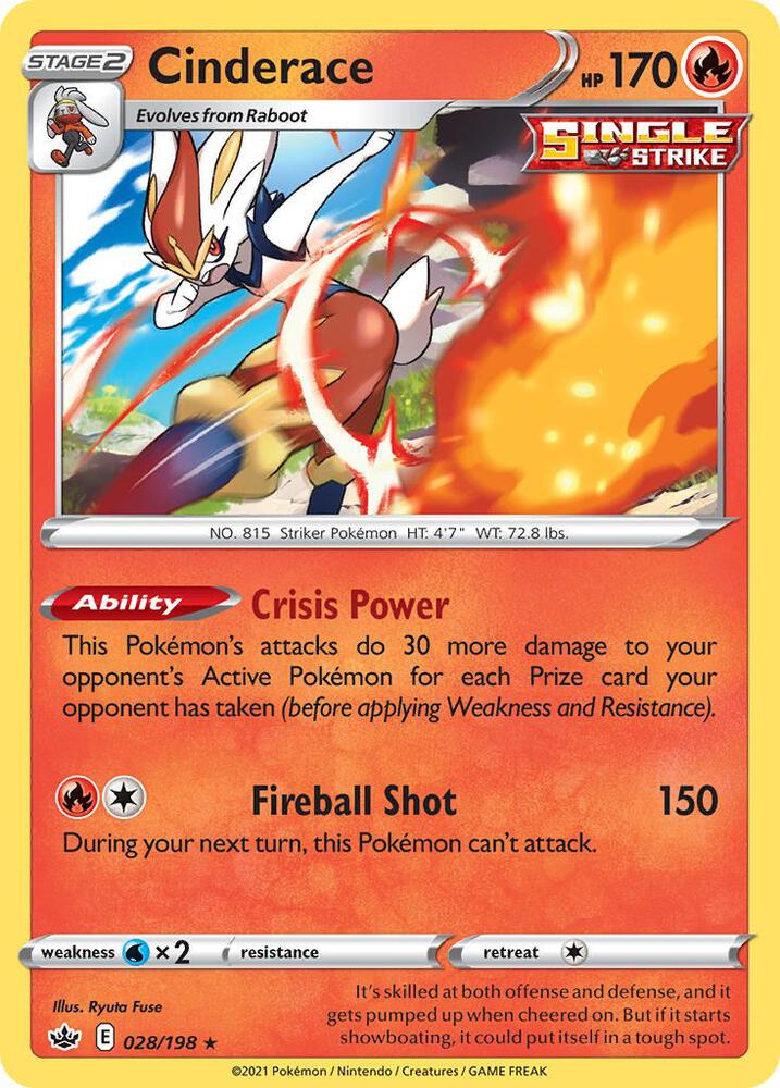 Cinderace 028/198 card from Deck Exclusives