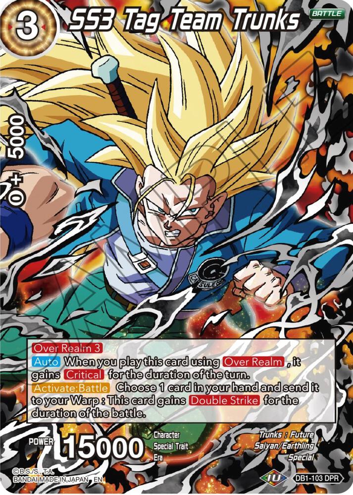SS3 Tag Team Trunks (Non-Holo) DB1-103 card from Cross Spirits