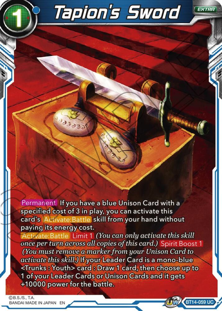 Tapion's Sword BT14-059 card from Cross Spirits