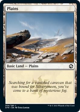 Plains 264 card from Adventures in the Forgotten Realms