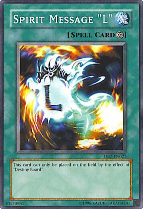 Spirit Message "L" DB2-EN025 card from Dark Beginning 2