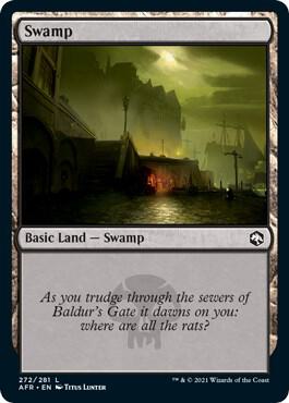 Swamp 272 card from Adventures in the Forgotten Realms